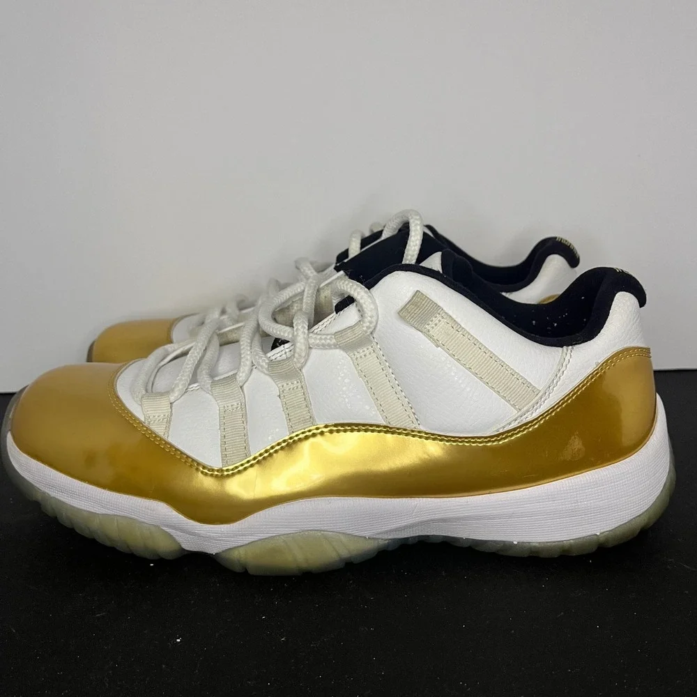 Air Jordan 11 Retro Low Closing Ceremony White Metallic Gold Mens 10.5